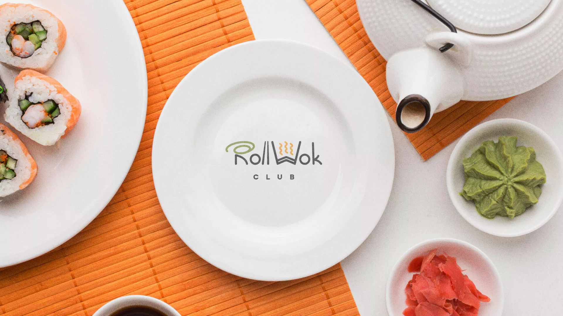 Разработка логотипа и фирменного стиля суши-бара «Roll Wok Club» в Выборге